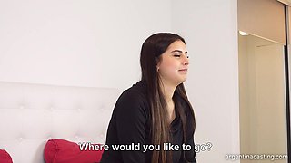 Argentinian Latina Lourdes in homemade Pov casting scene - big naturals