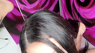 Extreme amateur pov blowjob by hot brunette latina