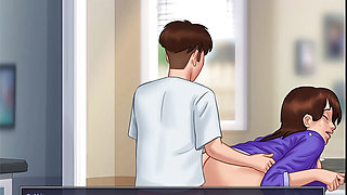Korean big hot aunty make seen in summer time saga