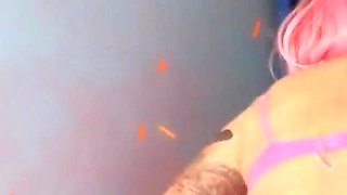 Lamdy Angela Piink Lace Lingerie Pink Thigh High Boots Body Worship POV