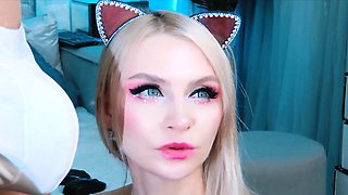 Naughty Blonde Teases with Deep Wet Oral Play