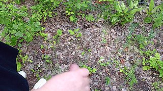 Mother-in-law Sucks My Dick in a Park and Swallows Hot Cum