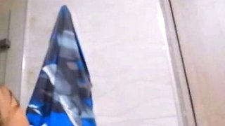 Busty Babe with big tits masturbating in shower