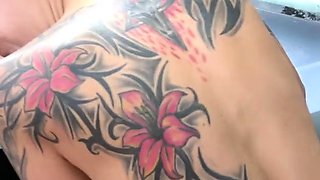 Punished by fucking a tattooed babe in the car