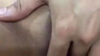 Filipina girl rubbing shaved pussy