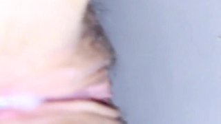 Hairy balls and hairy clit with lot of sperm dripping