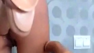 Fucking Machine Pleasures Her Cunt and Anal, Squirting Hard