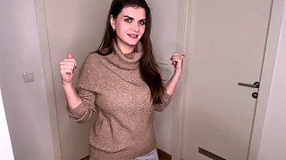 Huge Step Mothers boobs were caught by her tired Step Son and she asked him to cum on her bra