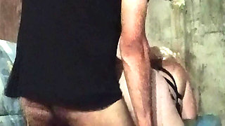 Hot girlfriend in stockings wants my dick