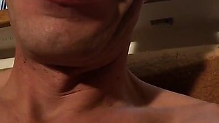 Teasing and sucking man's nipples