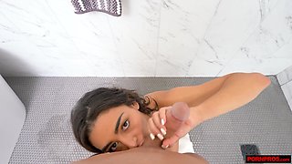 Pretty Latina Babe With Perky Boobies - Vanessa Moon - Has Fun With Her BF In the Bathroom