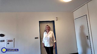 Masturbating 58 Year Old Housewife Nicole V. With Her Big Natural Saggy Tits Gets Wet On The Sofa