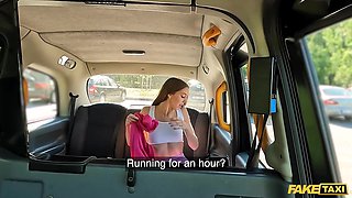 Tricky taxi driver has another payment method for beautiful fit ladies who has no money to pay for a ride.