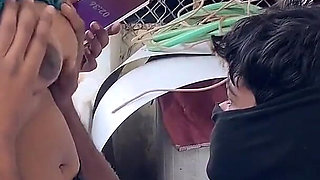 Outdoor Sex Stepbrother and Stepsister Outside Door Romance and Sex Mallu Couples Hot Romance with Sex in the Terrace