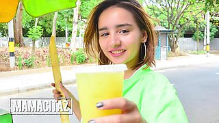 CARNE DEL MERCADO - Innocent  Petite Teen Julia Garcia Can Barely Wrap Around His Dick