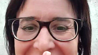 MILF in Garden Next to Neighbours