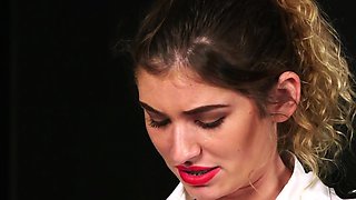 CFNM border control lady sucks in 3some