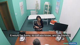 Ania Kinski's big tits bounce while she sucks and fucks her new doctor - POV fake hospital