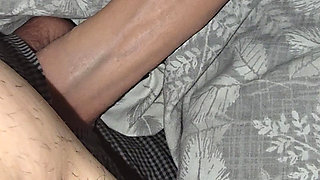 Step Mom Giving step son big dick a quick handjob to test his sexual abilities