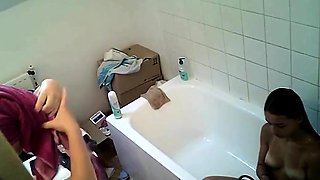 Flexible asian masturbates