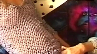 Double Penetration and Cumshot in Mouth for Hot Vintage MILF at Party