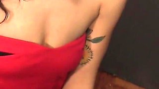 Aimee Black gets to suck huge cock from dick holes