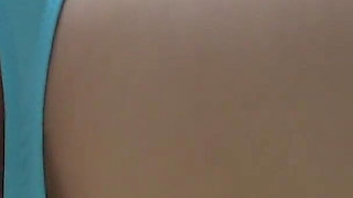 Girls-only Apartment in Japan, a Room Where a Big Tits Thong Bikini Girl Exercises While Fixing Nipples That Spill Out of Bra