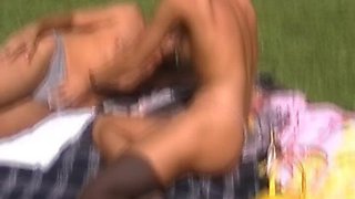 Blonde German MILF and Teen Sharing Dick in Outdoor Anal Threesome