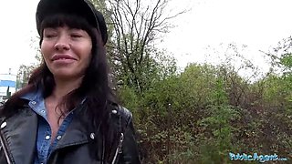 Public agent throatful of jizz and fuck for stunning brunette stunner sasha colibri