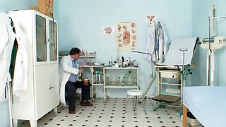 Sam visits gyno doctor for pussy speculum examination at