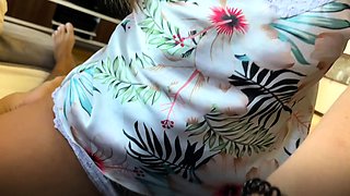 Amateur housewife blowjob and handjob with cumshot