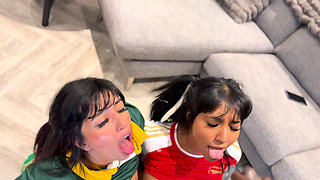 Two Big-ass Arabs Fuck the Football Referee - Yasmina Khan and Aaliya Yasin
