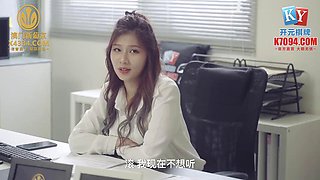 HOT HORNY ASIAN BOSS was fucked hard by her SECRETARY for a rise SEXY SLUT and Standing sex