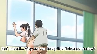 Awesome hentai video with a nice curvy teacher gettting nailed in a classroom by a fat man