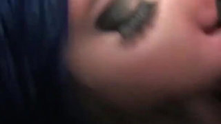 Perfect Blue Haired British Alt Slut Is Covered in Tattoos but Prefers a Cum Coverage When She Goes Dirty Dogging