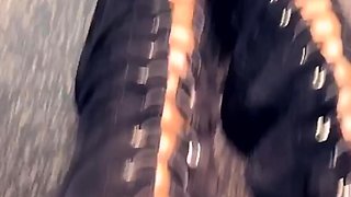 Glamour babe with big boobs masturbates in lingerie