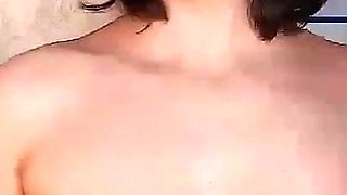 Nerdy Brunette Camgirl Hanging Out in Bedroom