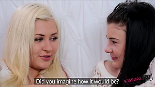 Lovely Big Tits Lucy Li and blondie best friend total gig - kissing hd