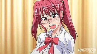 Asian Redhead Teacher Gets Creampied By Big Dick [Uncensored Hentai]