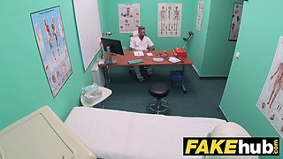 Valentina Ricci gets her big tits pounded while giving a fake hospital toilet blowjob