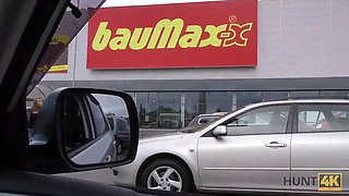 HUNT4K. Beauty fucked hard in car while BF received stack of cash