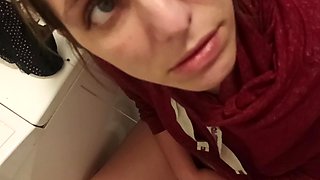 Pussy Play in Toilet with Cock Around Me