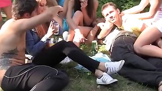 Student sex at outdoor party in a tent