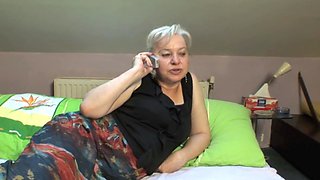 Old blonde mature babe riding cock after blowjob