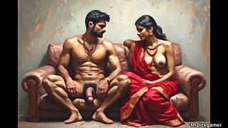 Indian aunty and her stepdaughter sex with stranger in restaurant