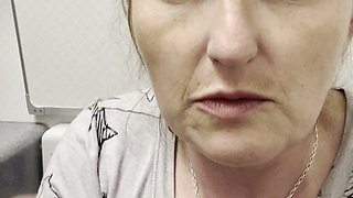 After a Massive Piss on a Plane Which Goes All Over My Butt N Thigh, I Get My Boobs N Bush Out to Freshen up N Clean My Teeth