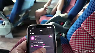 Risky! Girl Cums On Public Bus With Vibrator