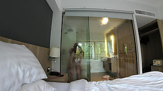 He Teases Me with His Big Cock While I'm in the Shower