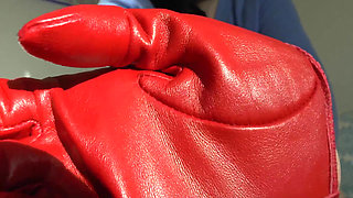 Today Is Your Cum Day! Sniffing Red Leather Gloves, Lady Victoria Valente