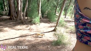 Izzy Flashes in the Forest, but fucked on the Couch